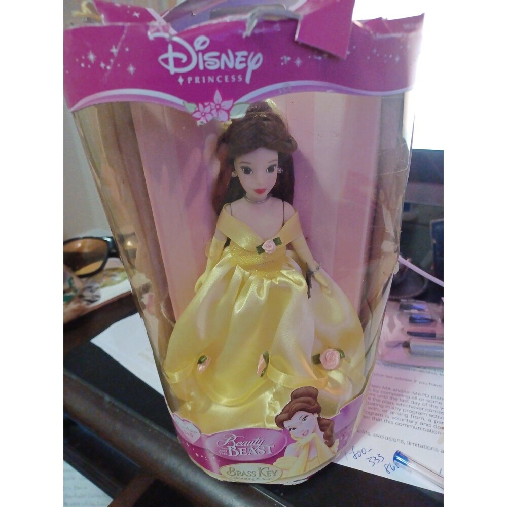 Disney Princess Beauty And The Beast Belle Porcelain Doll Brass Key 2006